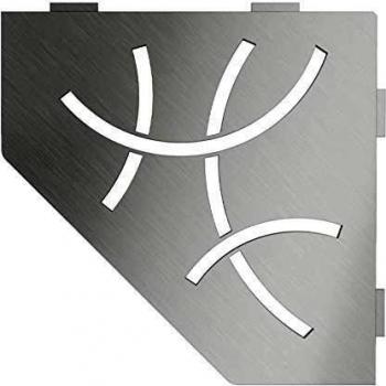Brushed Stainless Steel Corner Shelf - SHELF-E-S2 EB CURVE 195x195mm