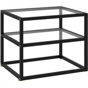 Mesa de Consola Transparente 50x40x40 cm de Vidrio Templado y Estructura de Acero Pintado