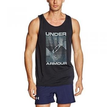 Under Turned Up Armour-Camiseta de tirantes deportiva para hombre, color negro talla S