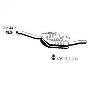 Silenciador trasero ERNST 341189 para Ford Focus Mk1 Break, 980 mm, original
