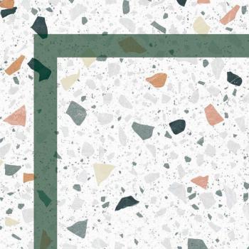 Alfombra de vinilo decorativa Terrazzo Dolce 50x200cm Multicolor