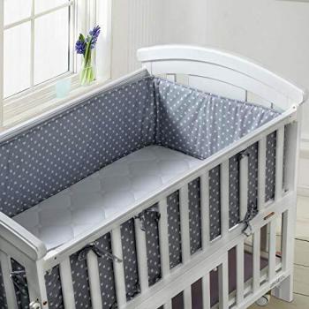 Luchild Protector de Cuna, 360cm Parachoques, Protector Cuna Chichonera para Proteger Bebe y Decorar la Cuna