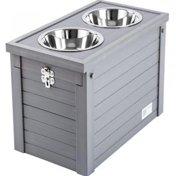 Kerbl Pet ecoFLEX® Contenedor de Alimento con Comederos para Perros - 2 x 1.2 L, 54 x 30 x 39.5 cm
