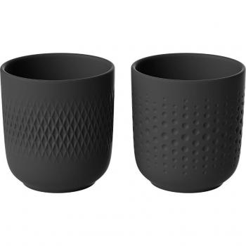 Juego de 2 vasos de agua Villeroy & Boch Manufacture Collier Noir, aptos para lavavajillas