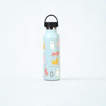 Runbott Sport 600ml Marta Munté Botella Termo de Líquidos con Diseño de Gatos Azul