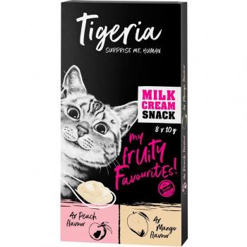 Tigeria Milk Cream 24 x 10 g Cat Snack Variety Pack - Peach & Mango Flavor