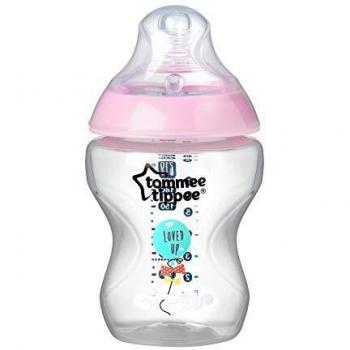 Tommee Tippee Closer to Nature 260ml Decorated Pink Baby Bottle