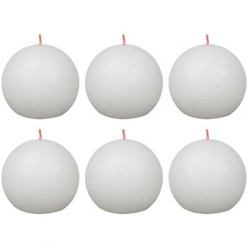 Bolsius Velas rústicas Shine 6 unidades blanco turbio 76x71 mm