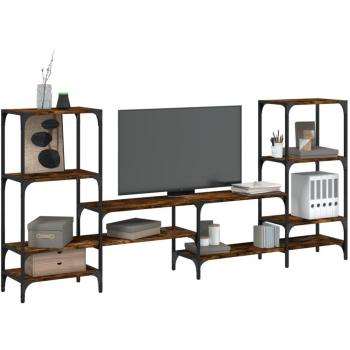 vidaXL TV Cabinet Smoked Oak 206.5x28.5x95 cm Engineered Wood
