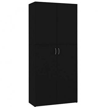vidaXL Shoe Cabinet Black 80x35.5x180 cm Engineered Wood