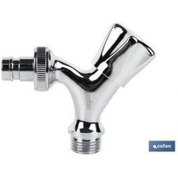 Pack de 2 Grifos de Salida de Agua para Lavadora/Lavavajillas Modelo Michigan en Latón Cromado