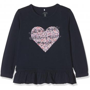 NAME IT Nmfladorit LS Top, Sudadera para Niñas, Azul