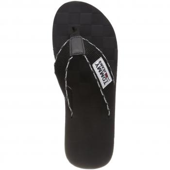 Tommy Hilfiger Tj Leather Footbed Beach Sandal, Chanclas Hombre, Negro