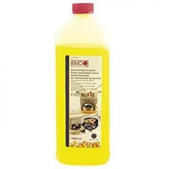 Kaufgut S.P.A. Fondue con bioetanol para una combustión Limpia. Capacidad: 1000 ml. Peso del Paquete: 800 Gramos Aprox. en Cuanto el Combustible Pesa Menos Que Otros líquidos Pasta, incoloro, única.