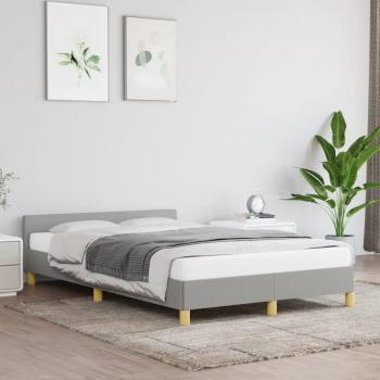 Cabecero de cama gris claro 120x200 cm con estructura de tela