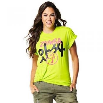 Zumba Fitness Official Seoul Tee - Camiseta para mujer, color verde, talla XL / XXL