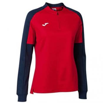 Sudadera Joma Eco Championship Mujer Rojo Marino con media cremallera, fabricada en material reciclado
