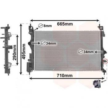 Radiador de refrigeración del motor Van Wezel 37012716 para Opel Adam y Corsa