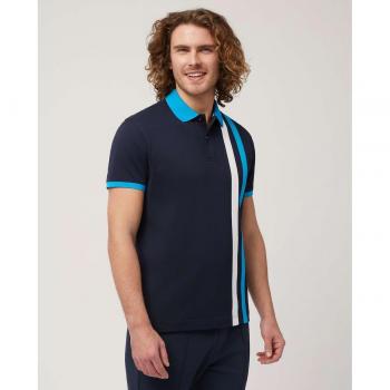 Harmont & Blaine Men's Short Sleeve Blue Cotton Polo Shirt