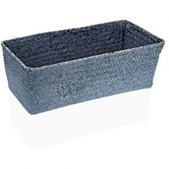 Cesta Multiusos Versa Rectangular Azul Algas Marinas 16 x 10 x 30 cm