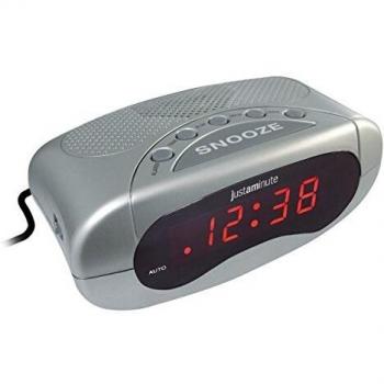 Despertador Digital LED con Alarma y Función Snooze en Color Plateado
