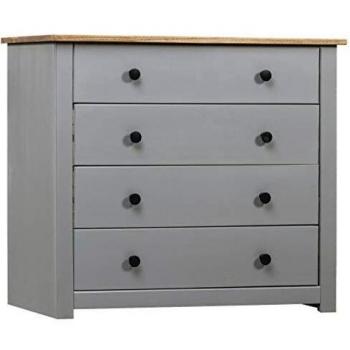 vidaXL Side Cabinet Grey 80x40x73 cm Pine Panama Range