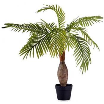 Planta Decorativa Ibergarden Palmera de Plástico con Cable de Hierro, Dimensiones 100 x 100 x 100 cm, Multicolor, Estándar