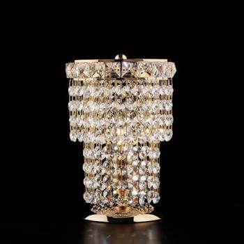Lámpara de Mesa Clásica Wagner Oro 1 Luz E14 con Strass