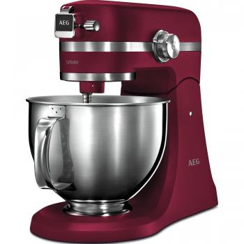 AEG KM5220 Robot Amasador, 1200W, 10 velocidades, Carcasa de metal, 4,8L, Rojo