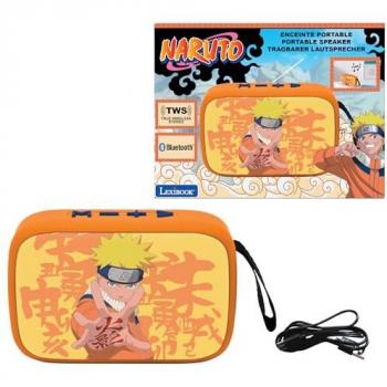 Altavoz Bluetooth Portátil Lexibook Naruto, Inalámbrico, USB-C, Tarjeta SD/TF, Batería Recargable, Naranja
