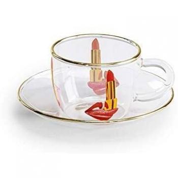 Seletti Toileraber - Tazas de café de vidrio de borosilicato, idioma español