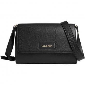 Calvin Klein Elegant Black Shoulder Bag with Logo Detail, Cross Body Bags, female, Black, Size: ONE SIZE, Adjustable Strap