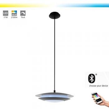 Lámpara Colgante LED Inteligente Eglo Moneva-C Regulable 18W RGB Smart Home Negra