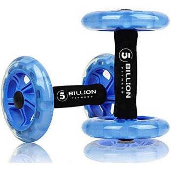 5BILLION Ab wheel Roller & Rueda Abdominal - Double Ab wheel - Entrenamiento para Abs, Espalda, Brazos, Hombros, Torso, Caderas - Libre Cojín Del Arrodillamiento