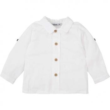 Camiseta de bebé niño blanca 100% algodón manga larga