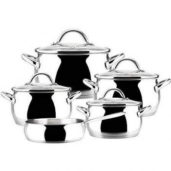 Batería de Cocina Magefesa Kuchen, 9 Piezas en Acero Inoxidable, Multicolor