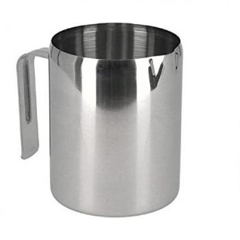 Jarra de leche de acero inoxidable 750 ml, lechera, taza para espuma de leche para café, recipiente para calentar, dimensiones 12 x 14 x 9,5 cm, apto para lavavajillas