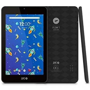Tableta SPC Flow 7 Negra con Quad Core Cortex A53, 1GB RAM, 8GB Memoria Interna, Pantalla IPS HD, Cámara VGA y Android 7.0