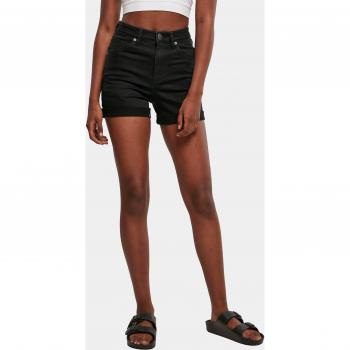 Urban Classics Women's Organic Stretch Denim 5 Pocket Black Washed Shorts