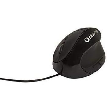 Silver HT - Ratón Ergonómico para Ordenador con diseño Vertical para Reducir el Dolor de la muñeca y el antebrazo. Conexión con Cable USB. 2000 dpi. Negro.