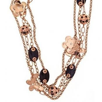 Folli Follie Collar Flowerball Dorado/Negro