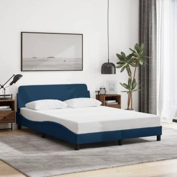 Cama con cabecero sin colchón azul 140x190 cm tela vidaXL