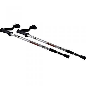 Bastones de Trekking Telescópicos NILS TK 631 de Aluminio con Antishock en color Plata