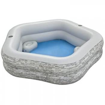 Piscina Hinchable Familiar Bestway 213x206x53 cm con Asientos y Portavasos