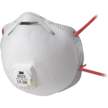 Mascarilla desechable 3M 8833 FFP3 con válvula - Caja de 10 unidades