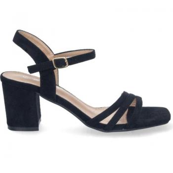 PuntoSalao Sandalias de Tacón Bajo Pala de Tiras Mujer Color Negro YG621 - Ideal para fiestas y eventos especiales, disponibles en varios colores