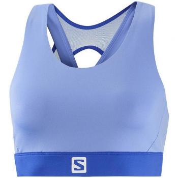 Salomon Top de mujer Cross Run Sports Bra Medium Impact Azul L