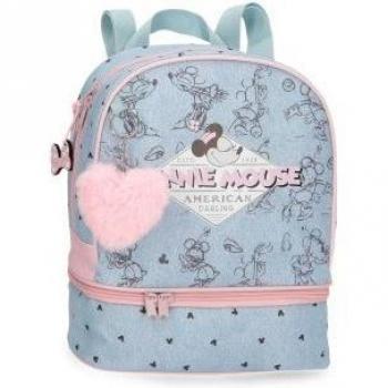 Mochila Minnie Mouse American darling con compartimento para la merienda