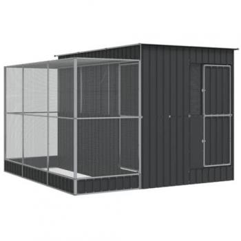 vidaXL Aviary with Extension Silver 290x303x216 cm Steel