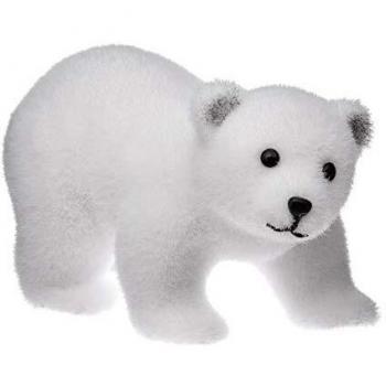 Oso Blanco Decorativo de Navidad con Luces - 21 cm a 4 Patas